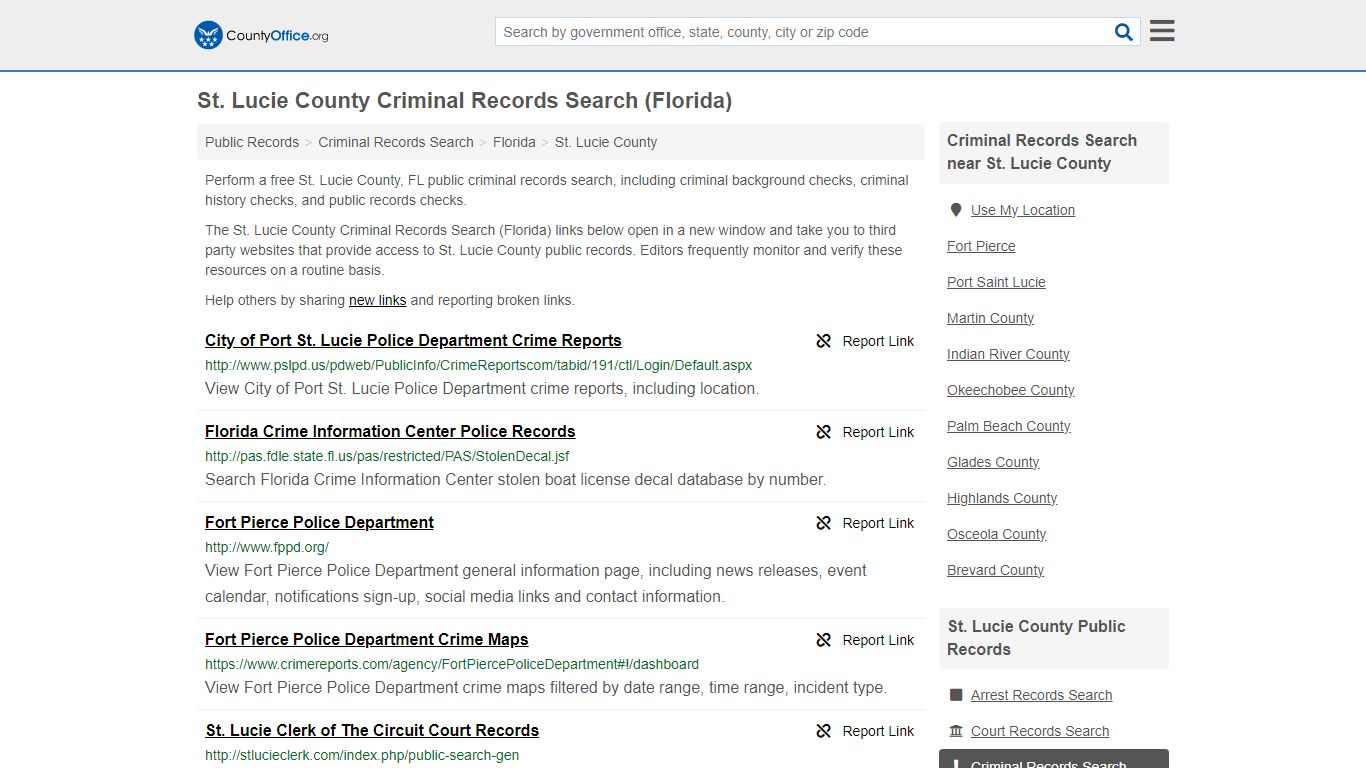 St. Lucie County Criminal Records Search (Florida)